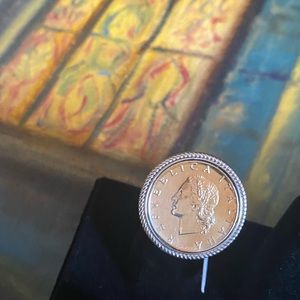 925 Sterling Silver Authentic Italian Coin Ring